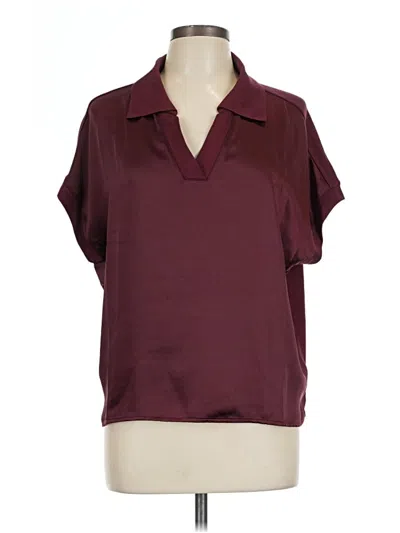 Pre-owned Melissa Nepton Short Sleeve Blouse In Burgundy