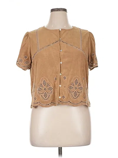 Pre-owned Melissa Nepton Short Sleeve Blouse In Tan