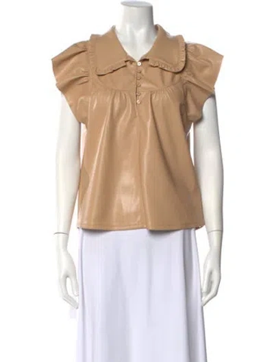 Pre-owned Melissa Nepton Short Sleeve Polo W/ Tags In Neutral