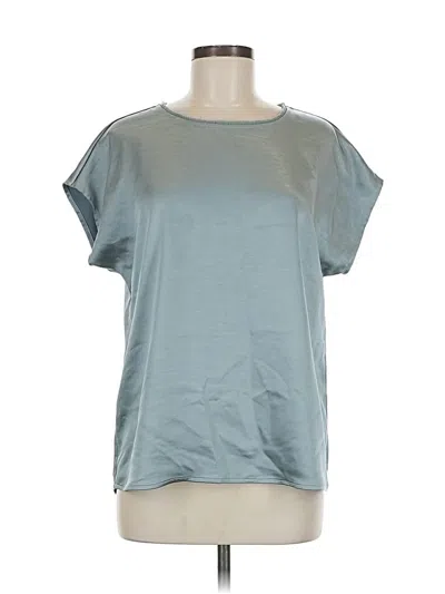 Pre-owned Melissa Nepton Short Sleeve Top Silver Metallic Pattern Boatneck Tops