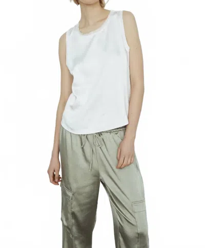 Melissa Nepton Sienna Satin Tank Top In White In Multi