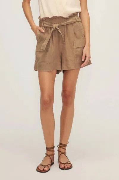 Melissa Nepton Spencer Cargo Short In Soft Khaki In Brown