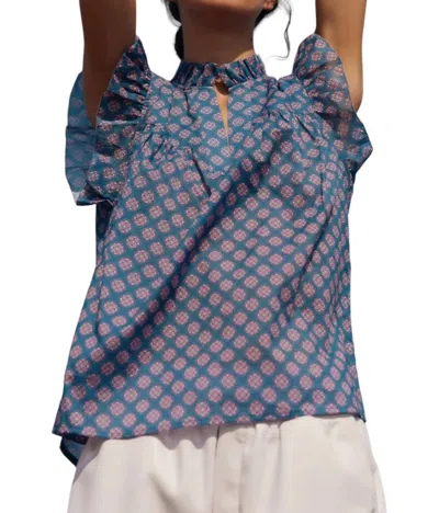 Melissa Nepton Spencer Sleeveless Blouse In Navy Gem In Blue