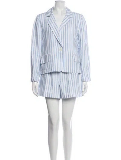 Pre-owned Melissa Nepton Striped Short Set In White