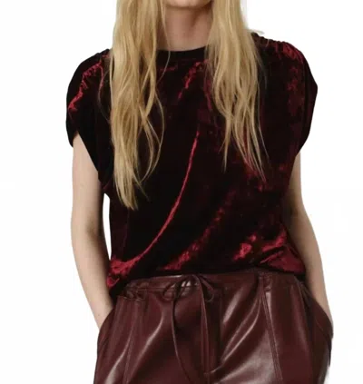 Melissa Nepton Tage Short Sleeve Top In Burgundy