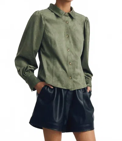 Melissa Nepton Tara Shirt In Green Leaf Suede