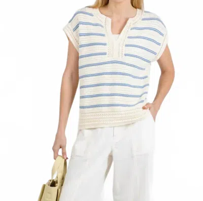 Melissa Nepton Teresa Sweater Top In Cream Blue In Neutral