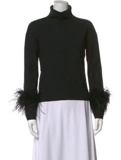 Pre-owned Melissa Nepton Turtleneck Long Sleeve Top In Black