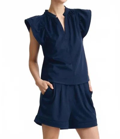 Melissa Nepton Venora Suede Top In Navy In Blue