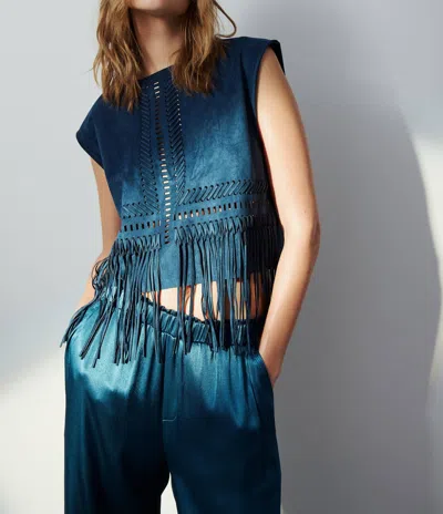 Melissa Nepton Vera Top In Rich Teal In Blue