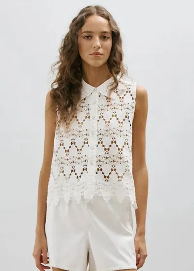 Melissa Nepton Violette Crochet Tank In Off White