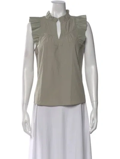 Pre-owned Melissa Nepton V-neck Sleeveless Top In Neutral