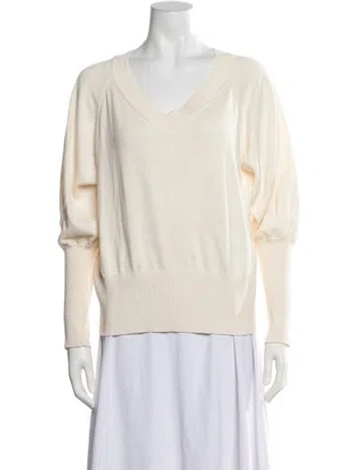 Pre-owned Melissa Nepton V-neck Sweater In Neutrals