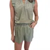 Melissa Nepton Women's Vegan Leather Shorts In Sage In Multi