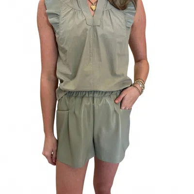 Melissa Nepton Women's Vegan Leather Shorts In Sage In Multi