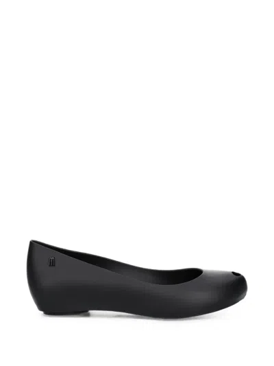Melissa Nova Ultragirl Peep-toe Ballet Flats In Black