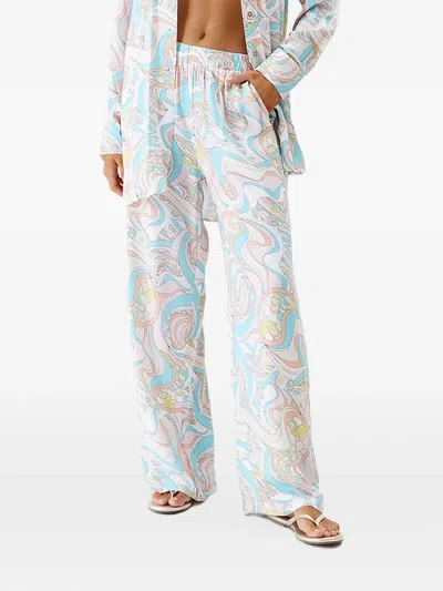 Melissa Odabash Abstract-print Palazzo Pants In 블루