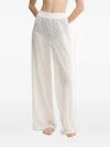 Melissa Odabash Adi Open Knit Straight Leg Cover-up Pants In White