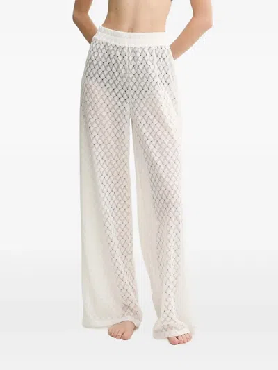 MELISSA ODABASH ADI CROCHET-PATTERN TROUSERS
