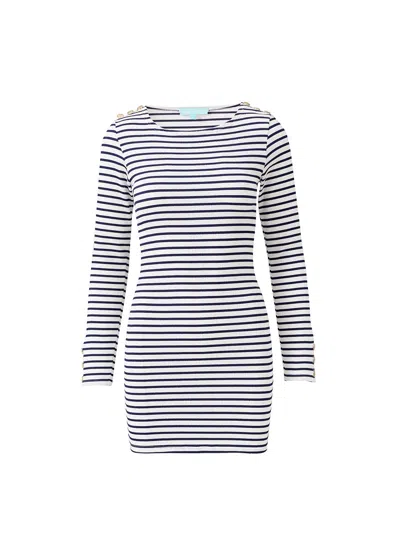 Melissa Odabash Agata Navy Stripe Dress