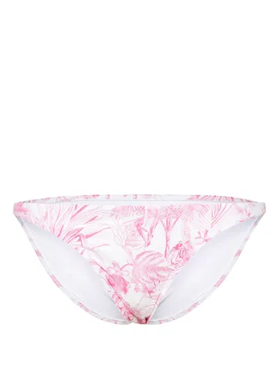 Melissa Odabash Alba Floral-print Bikini Bottoms In White