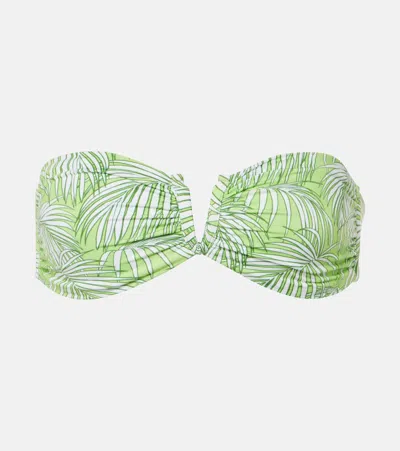 Melissa Odabash Alba Printed Bandeau Bikini Top In Green