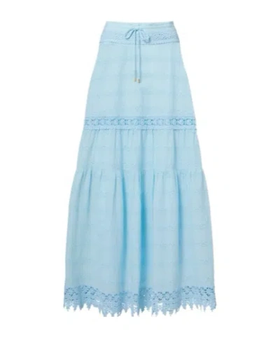 Melissa Odabash Alessia Broderie Anglaise Cotton Maxi Skirt In Animal Print