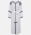 Melissa Odabash Ally Belted Embroidered Voile Midi Dress In White