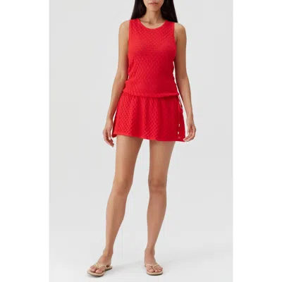 Melissa Odabash Ambra Crochet Minidress Cover-up In Red