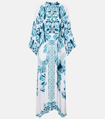 Melissa Odabash Amity Printed Kaftan In Blue