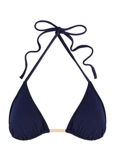 Melissa Odabash Andorra Embellished Triangle Bikini Top In Navy