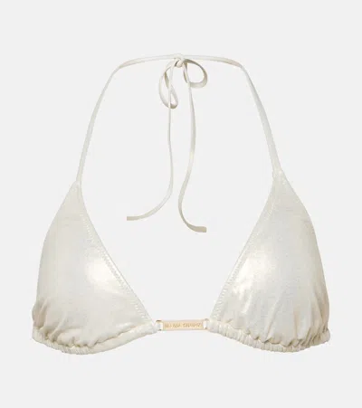 Melissa Odabash Andorra Triangle Metallic Bikini Top In Gold