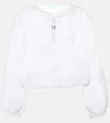 Melissa Odabash Angie Puff-sleeve Cotton Crop Top In White