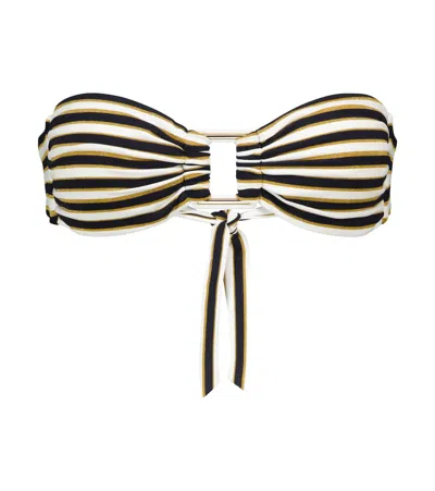 Melissa Odabash Angola Striped Bikini Top In Black