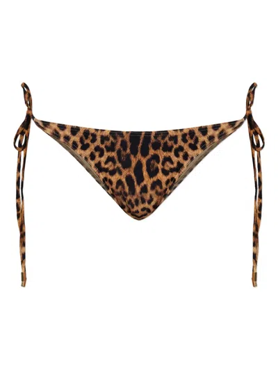Melissa Odabash Animal-print Bikini Bottoms In Brown