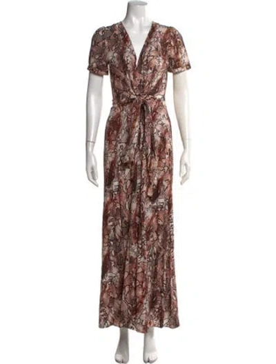 Pre-owned Melissa Odabash Animal Print Long Dress In Neutrals