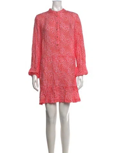 Pre-owned Melissa Odabash Animal Print Mini Dress In Pink