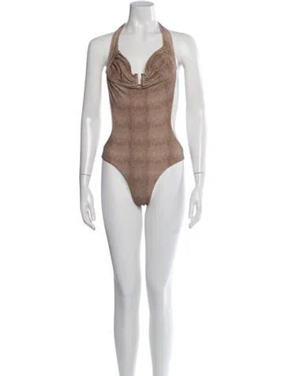 Pre-owned Melissa Odabash Animal Print One-piece In Neutrals