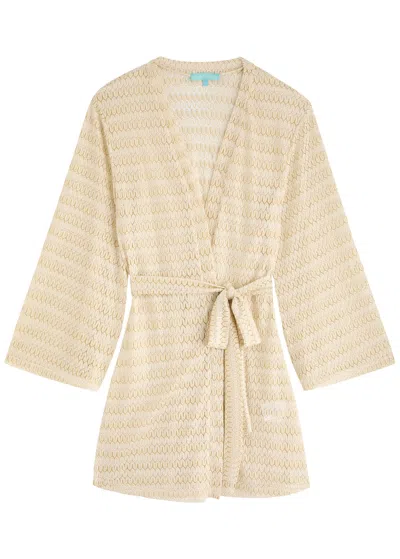 Melissa Odabash Anna Metallic-weave Kaftan In Gold