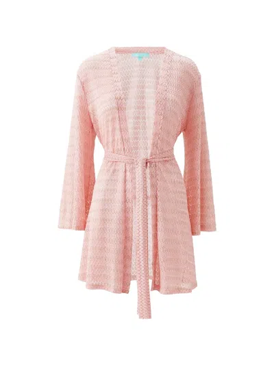 Melissa Odabash Anna Rose Belted Kaftan In Pink