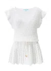 Melissa Odabash Annalise Short Crochet Dress White In White