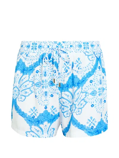 Melissa Odabash Annie Printed Woven Shorts In Blue