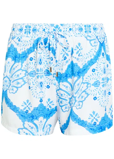 Melissa Odabash Annie Printed Woven Shorts In Blue