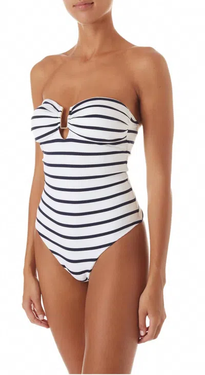 Melissa Odabash Argentina Marine Swimsuit In White Navy