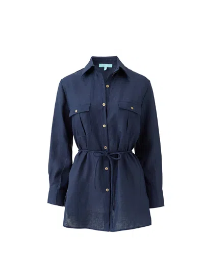Melissa Odabash Ariel Navy Shirt In Blue