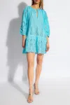 Melissa Odabash Ashley Coverup Eyelet Kaftan In Blue