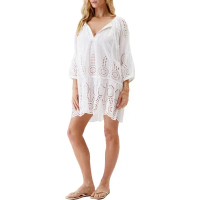 Melissa Odabash Ashley Core Broderie Anglaise Cover-up Tunic In White