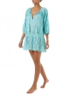 Melissa Odabash Ashley Sky 3/4 Sleeved Cover Up In Blue
