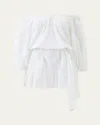 Melissa Odabash Avi Eyelet Off-shoulder Mini Dress