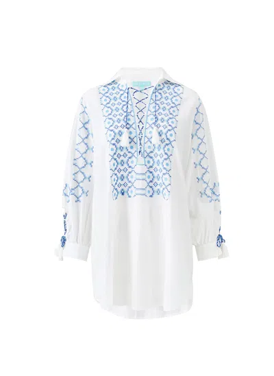 Melissa Odabash Ayla White/blue Top